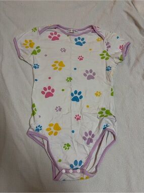 Little for big purple paw print adult onesie